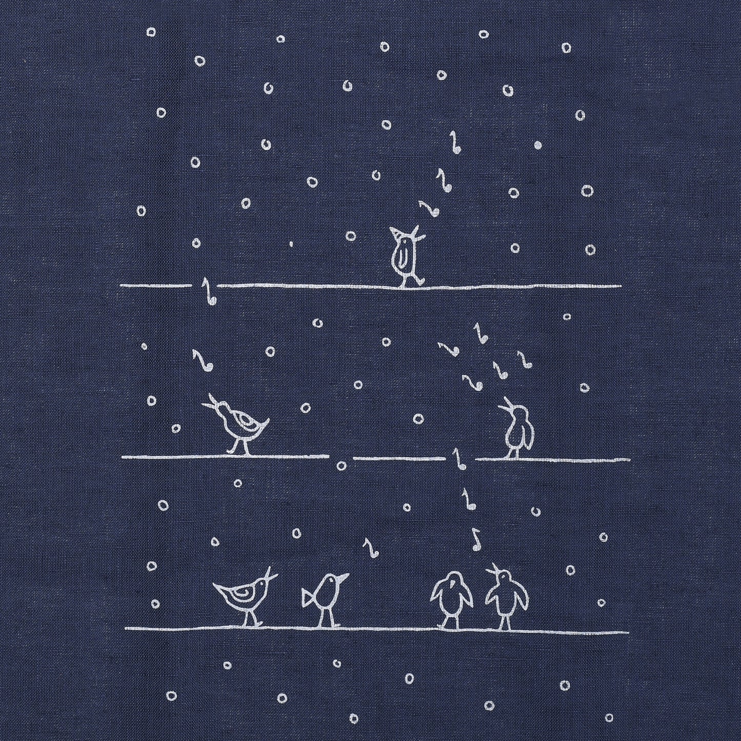 birds on a wire, linen