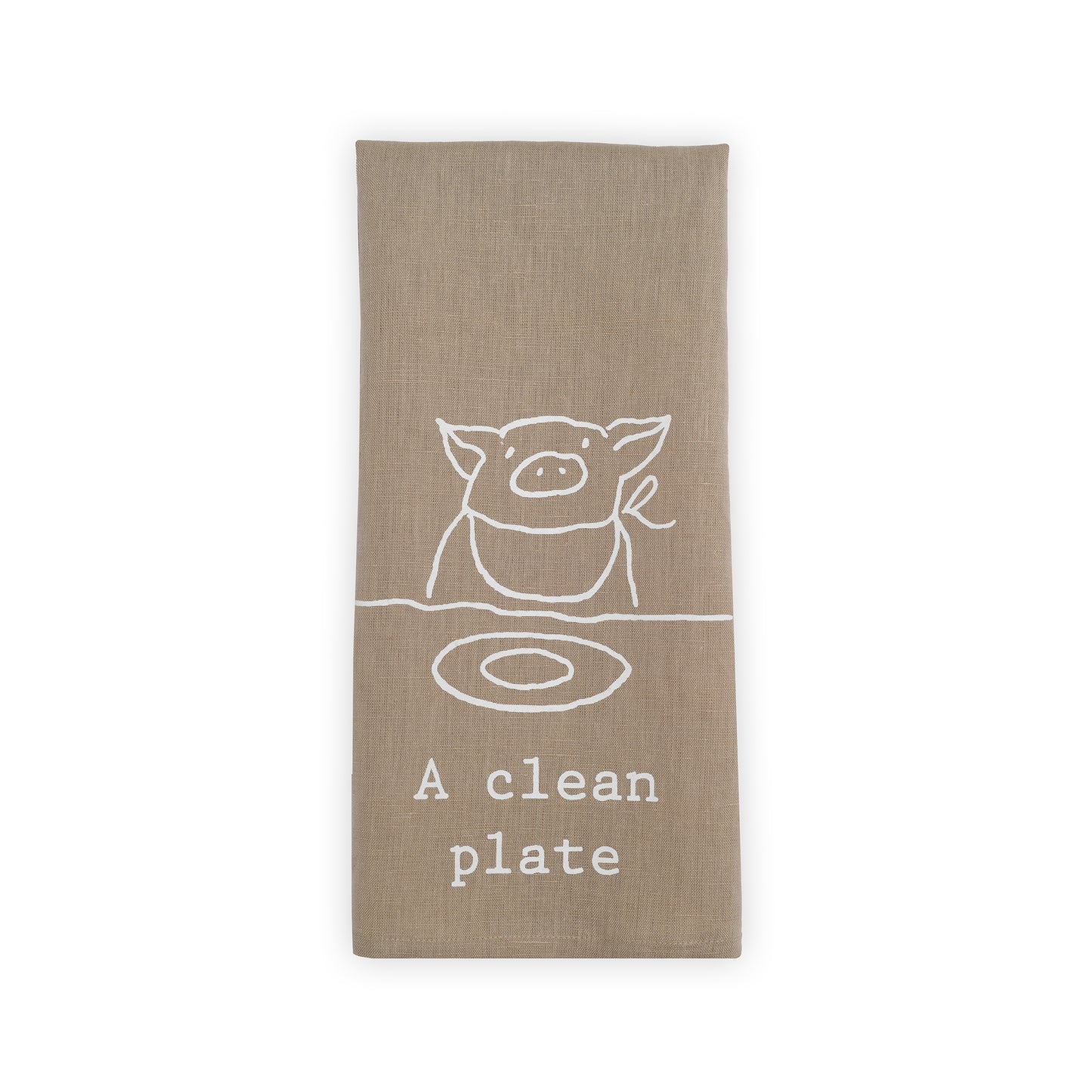a clean plate tea towel, linen