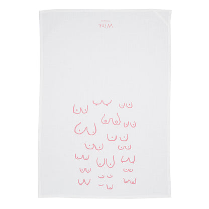boobs tea towel, linen