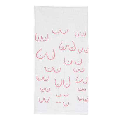 boobs tea towel, linen