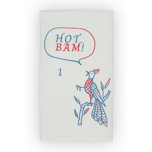 hot bam mahjong tea towel