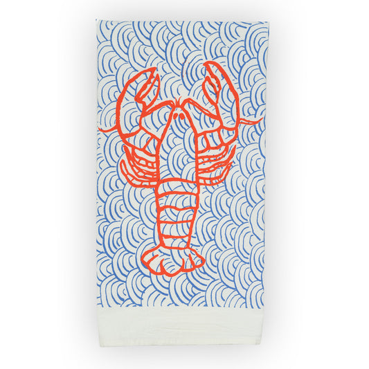 lobster in the sea tea towel