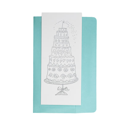 a celebratory cake notecard