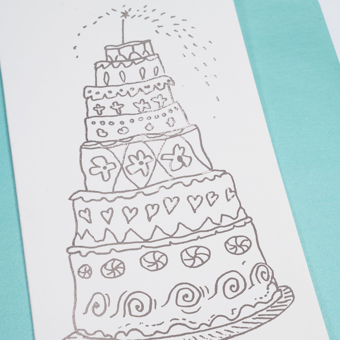 a celebratory cake notecard
