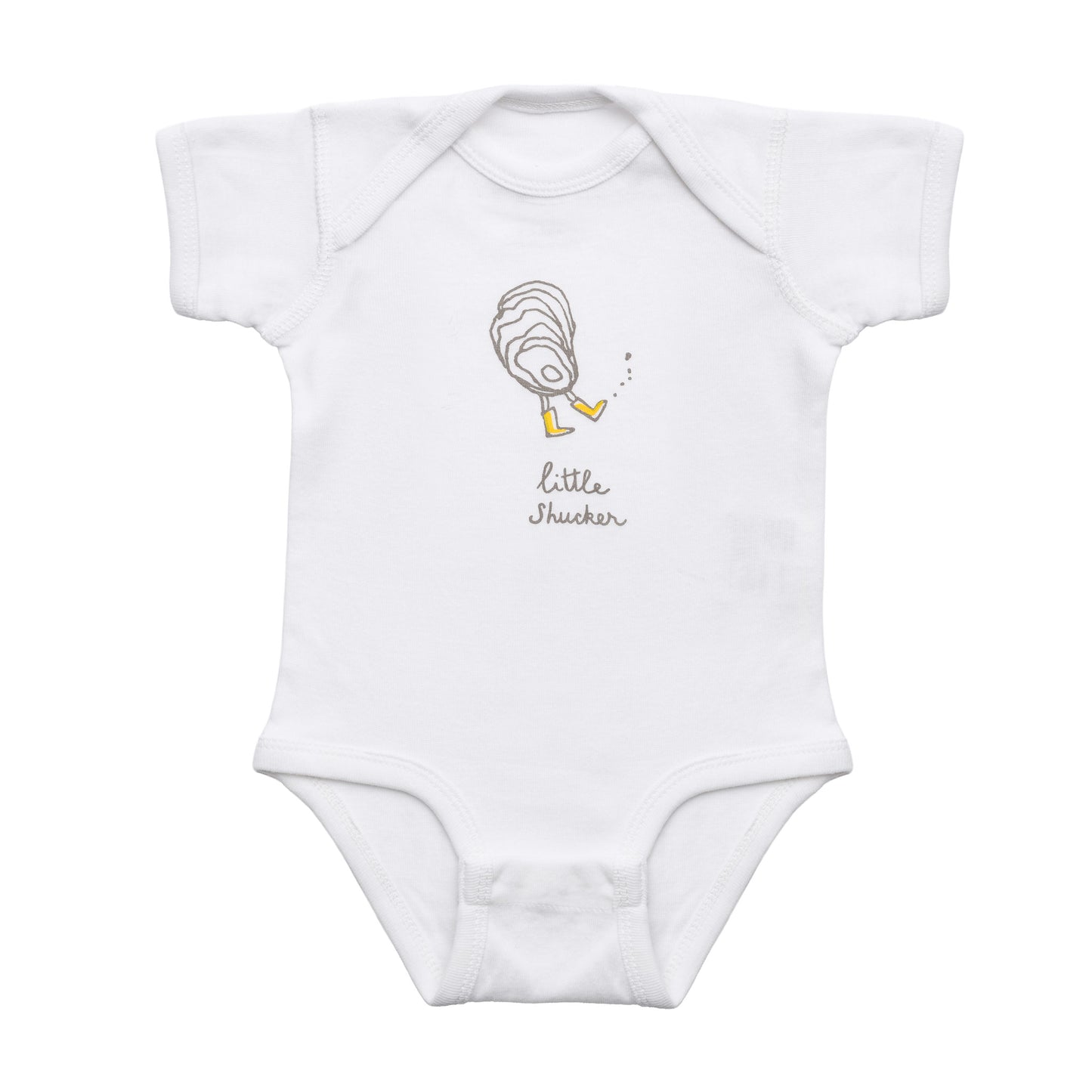 little shucker onesie, white