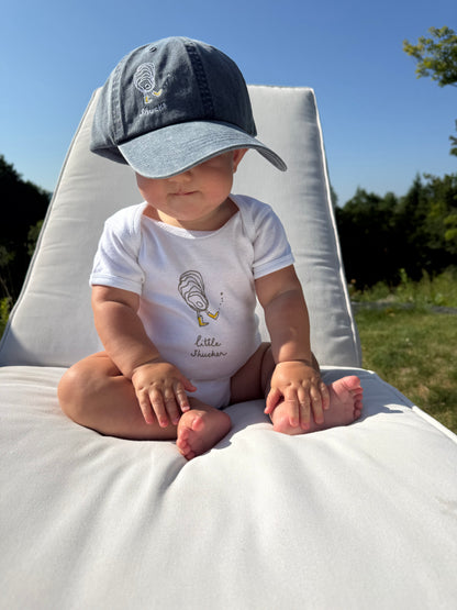 little shucker onesie, white