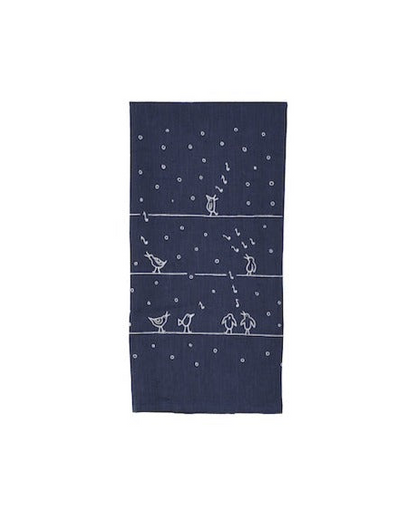 birds on a wire, linen