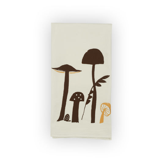 mushrooms tea towel